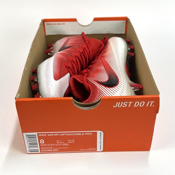 Nike Vapor Untouchable Pro TD Red Football Cleats 833385-601 RARE Men\'s Size 8